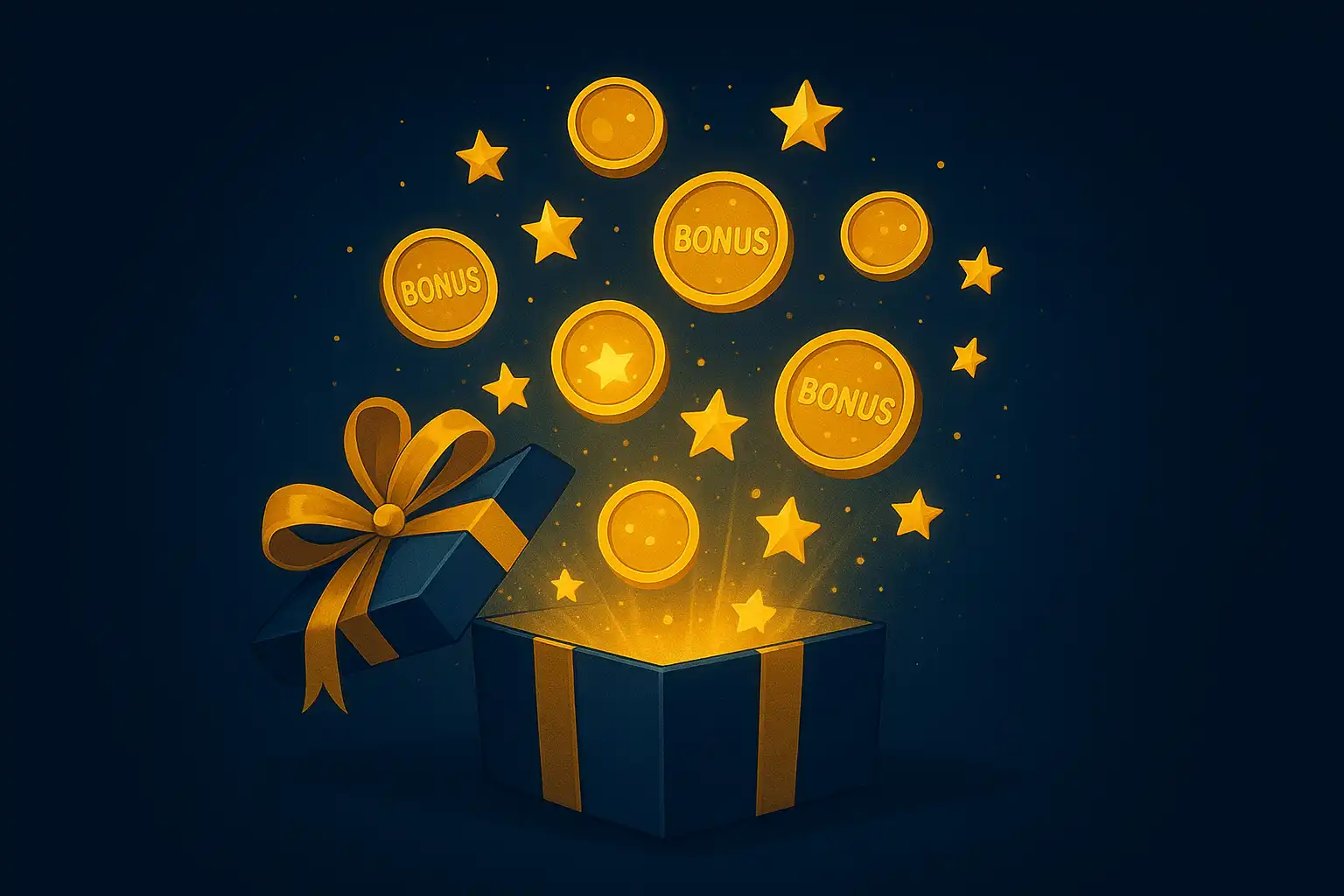 Gift box and bonus coins illustration representing Norsemania casino promotions
